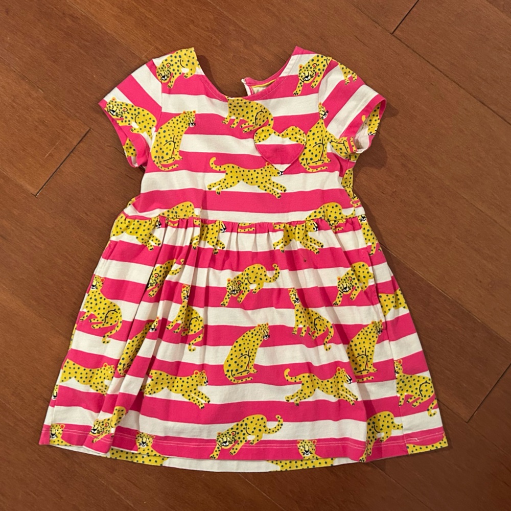 Mini Boden Pink and Yellow Striped Dress